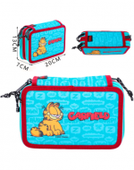 Estuche Garfield Doble Cierre Color Unico x 4 Unds. Medida: 20 x 13 cm aprox