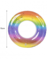 Flotador Arcoiris con Lentejuelas x 6 Unds. Medida: 70 cm aprox.
