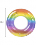 Flotador Arcoiris con Lentejuelas x 6 Unds. Medida: 80 cm aprox.