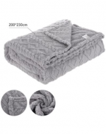 Frazada 100% Poliester 2 Plazas Color Gris x 4 Unds. Medida: 230 x 200 cm aprox.