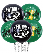 12 Set de Globos Látex Fútbol (1 Set Trae: 5 PCS) Medida: 30 cm aprox.