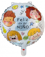 Globo Metálico "Feliz Día del Niño" x 24 Unds. Medida: 45 cm aprox
