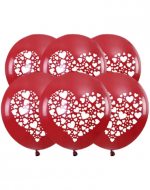 12 Set Globos de Látex con Corazones (1 Set Trae: 6 PCS)