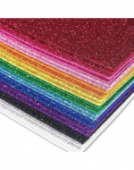 Pliego de Goma Eva con Glitter (Elegir Color) x 12 Unds. Medida: 40 x 60 cm aprox.