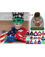 Gorro Navideño Brillante con Luz Led x 4 Unds. Medidas: 24 x 21 cm aprox.
