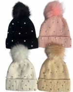 Gorro con Perla Colores Surtidos x 12 Unds. Talla: Estandar
