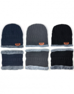 Gorro de Hombre con Cuello Interior Plush Colores Surtidos x 12 Unds. Medida: 22 x 23 cm aprox.