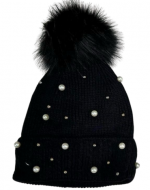 Gorro con Perla Color Negro x 12 Unds. Talla: Estandar