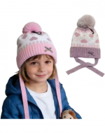 Gorro de Niña Diseño Corazón Colores Surtidos x 12 Unds.