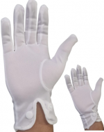 Guantes con Línea y Botón Color Blanco x 12 Pares. Talla: XL