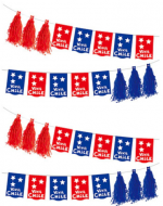 Guirnalda de Papel Fiestas Patrias Viva Chile x 6 Unds. Medidas: 3 Metros aprox.