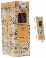 Incienso de La India Aroma Vainilla x 20 Cajitas. Medida: 24.3 x 5 cm aprox.