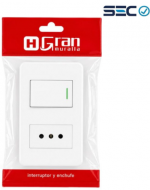 Interruptor con Tomacorriente 10A Color Blanco x 10 Unds.