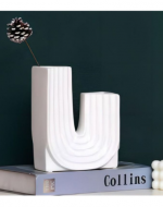 Jarro Decorativo Blanco x 3  Unds. Medida: 16,1 x 7,5 x 20,3 cms aprox