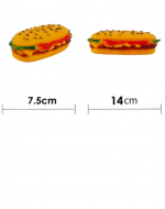 Juguete para Mascota Hamburguesa x 12 Unds.Medida: 7,5 x 14 cm aprox