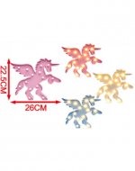 Lámpara Led Unicornio Colores Surtidos x 4 Unds. Medida: 3.3 x 22.5 x 26 cm aprox.