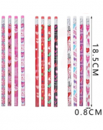 12 Set de Lápices Grafito con Diseño Corazón (1 Set  Trae 4 PCS) Medida : 18.5 cm aprox.