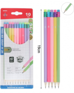 12 Set Lápiz Mina HB con Sacapunta (1 Set Trae 10 PCS) Medida: 19 cm aprox.