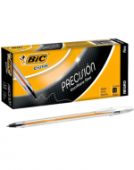 4 Cajas de Bolígrafo Punta Fina BIC Color Negro (1 Caja Trae 12 PCS)