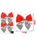 6 Set Lazo Navideño Color Único (1 Set Trae 2 PCS) Medida: 11 x 14 cm aprox.