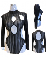 Body de Encaje Manga Larga Color Único x 12 Unds. Talla: Estandar