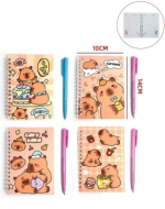 Libreta Capibara con Lápiz Modelos Surtidos x 12 Unds. Medida: 14 x 10 cm aprox