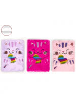 Libreta Peluda Gatito Colores Surtidos x 4 Unds. Medida: 14.5 x 21 cm aprox