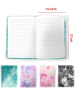 Libreta Peluda Diseño Tie Dye Colores Surtidos x 12 Unds. Medida: 14.5 x 21 cm aprox.