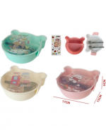 4 Set de Lonchera Oso + Cubiertos Modelos Surtidos (1 Set Trae: 3 PCS)