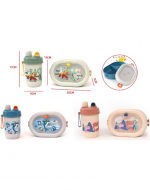 4 Set de Lonchera + Cubiertos y Botella Modelos Surtidos (1 Set Trae: 3 PCS)