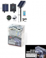 Cascada 324 Led Solar con Mando Color Blanco x 4 Unds. Medida: 6 metros aprox.