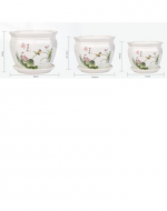 4 Set de Macetero de Cerámica con Diseño.(1 Set trae :3 PCS)