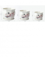 4 Set de Macetero de Cerámica con Diseño.(1 Set trae :3 PCS)