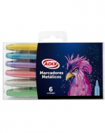 4 Set Marcadores Metálicos Adix (1 Set Trae 6 Colores)