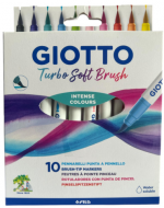 4 Caja de Marcadores Turbo Soft Brush Giotto (1 Set Trae 10 PCS)