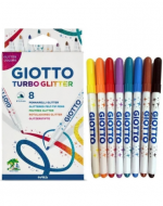 4 Caja de Marcadores Turbo Glitter Giotto (1 Set Trae 8 PCS)