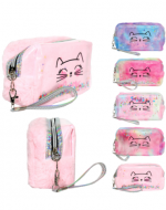 Cosmetiquero Afelpado Gatito Colores Surtidos x 4 Unds. Medida: 18 x 10 x 2 cm aprox.