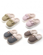 Pantufla Lazo Textil Peludo Colores Surtidos x 60 Unds. Tallas : 36 al 41
