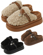 Pantufla Peluda Crespa Colores Surtidos x 12 Pares. Tallas: 36 - 41