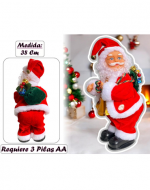 Pascuero Musical Bailarín de Twerking Santa x 4 Unds. Medidas: 38 cm aprox.