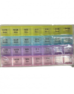 Pastillero de Plástico de 4 Divisiones x 6 Unds.