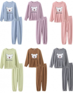 Pijama de Mujer Plush Colores Surtidos x 12 Unds. Talla: S / M  - L / XXL