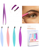 Pinzas para Cejas Diseño Pluma Colores Surtidos x 24 Unds.
