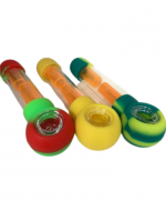 Pipa Goma - Vidrio Colores Surtidos x 4 Unds. Medida: 15 cm aprox.