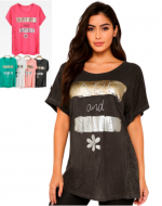 Polera de Dama con Diseño Colores Surtidos x 12 Unds Talla: S / M - L / XL