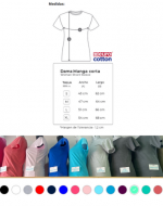 Polera Algodón de Dama (Elegir Talla y Color) x 10 Unds. Talla: S a XXL