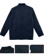 Chaleco Tejido Escolar con Cierre Color Azul x 12 Unds. Talla: 14 - 16 - 18