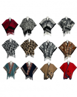 Poncho Grueso para Dama Colores Surtidos x 12 Unds. Medida: 110 x 150 cm aprox.