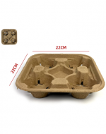 Porta Desechables para Cuatro Vasos x 72 Unds. Medidas : 22 × 22 cm aprox.