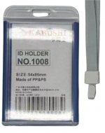 Porta Credencial Acrílico Vertical con Lanyard Color Único x 24 Unds. Medida: 54 x 88 cm aprox.